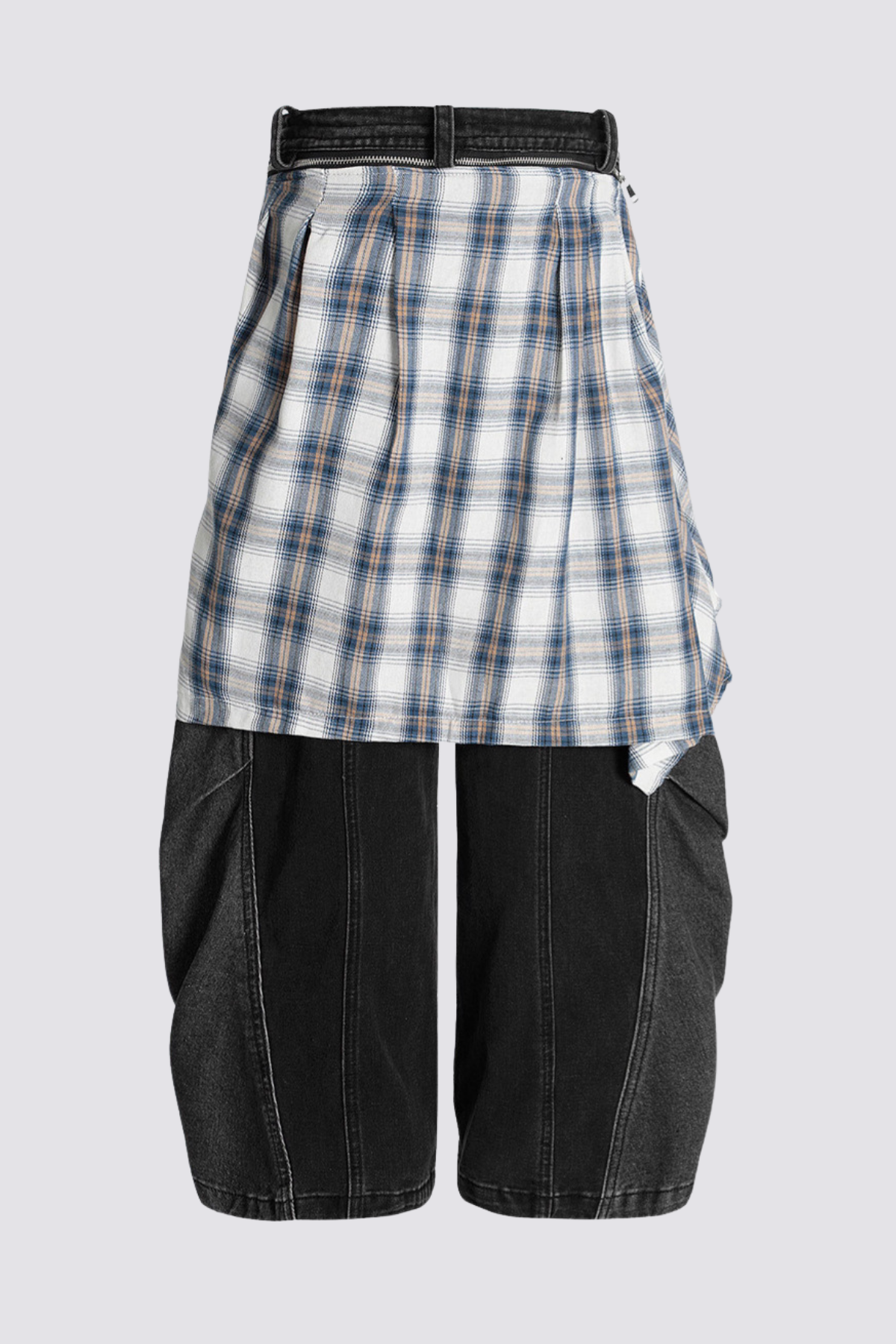 Shadow Ride Shirt Splicing Wide Leg Jeans