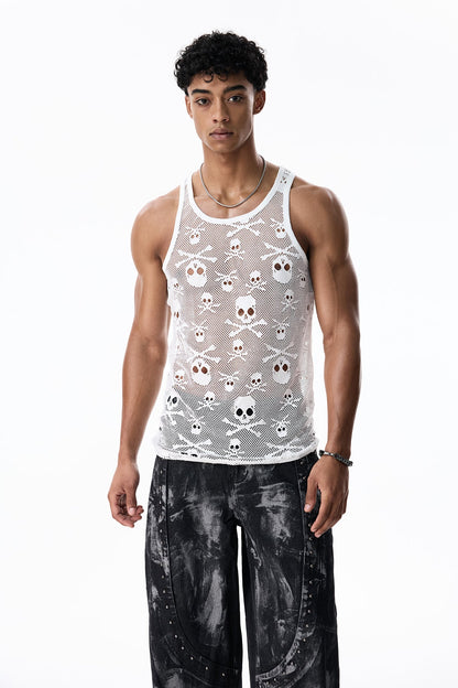 Shadow Thread Skeleton Sleeveless Top