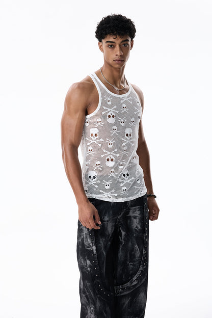 Shadow Thread Skeleton Sleeveless Top