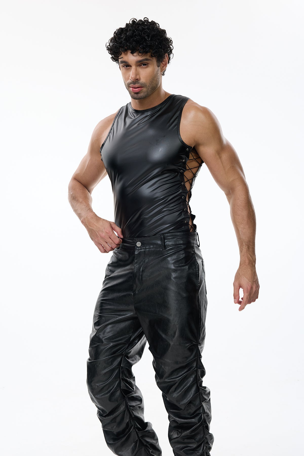 Shadow Tie Lace Up Vest