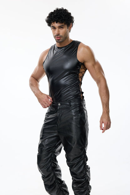 Shadow Tie Lace Up Vest