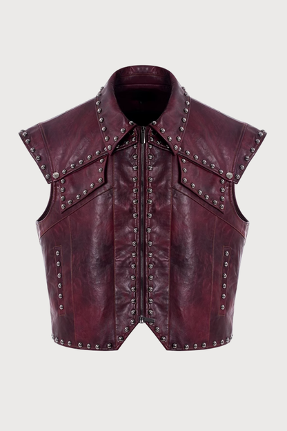 Shadow Grip Leather Rivet Vest