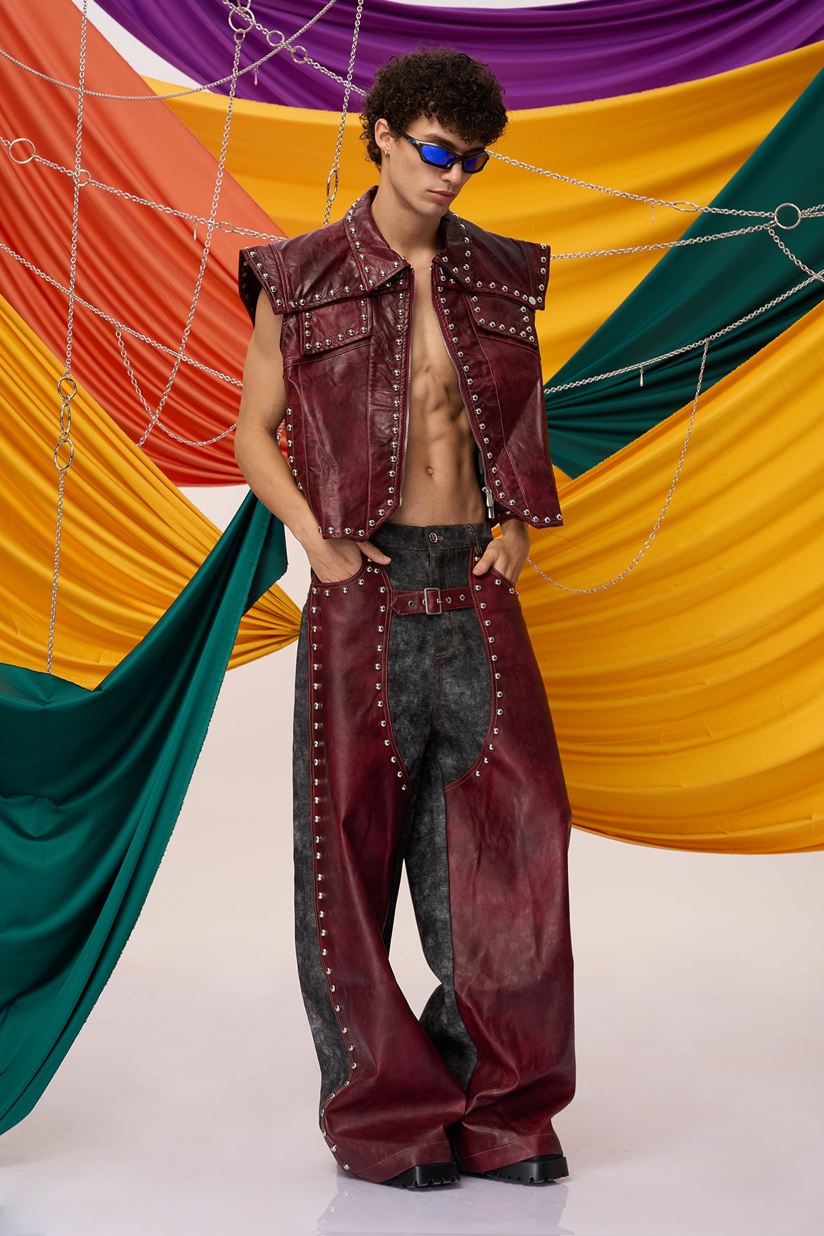 Shadow Grip Leather Rivet Vest