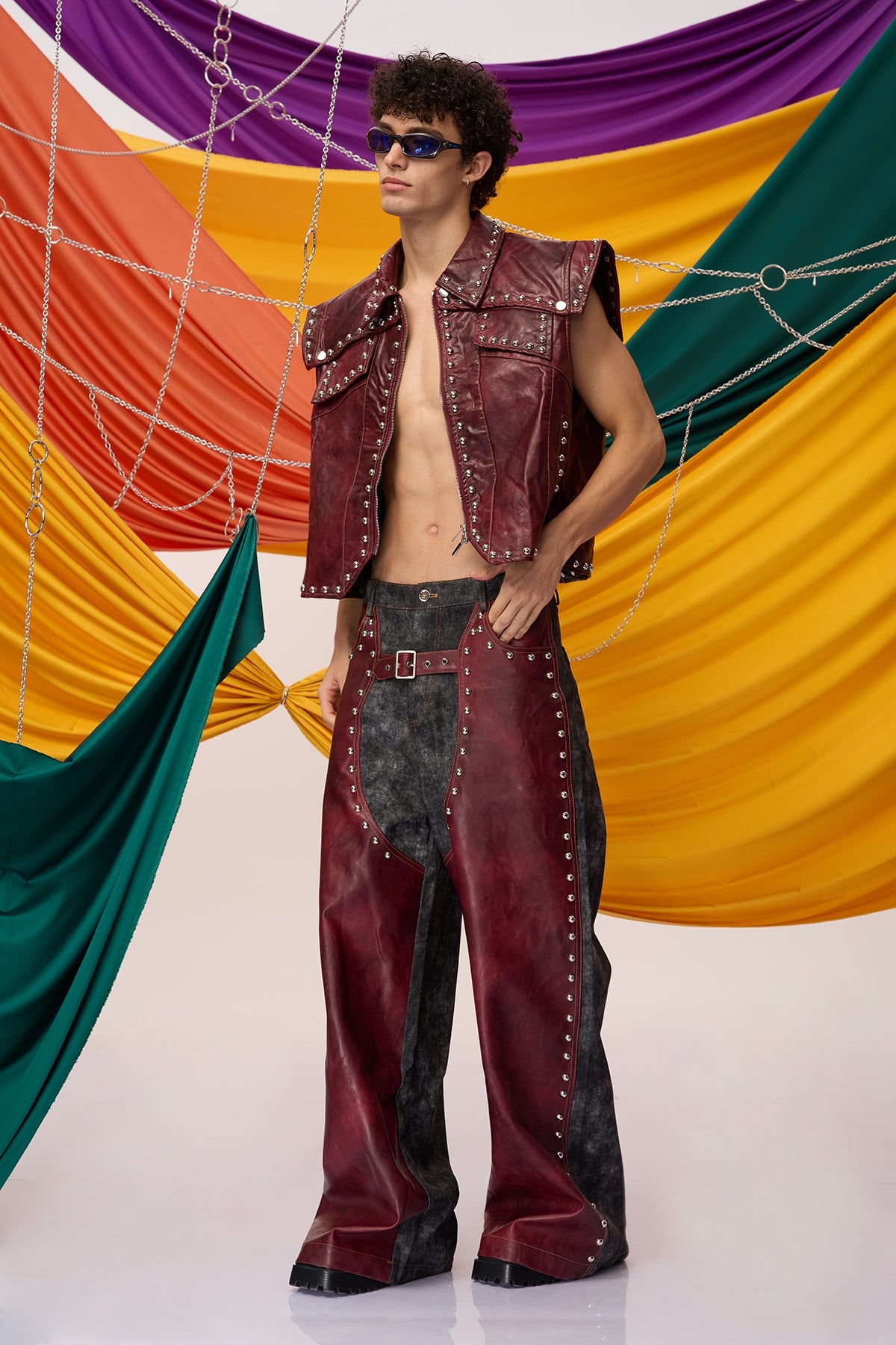 Shadow Grip Leather Rivet Vest