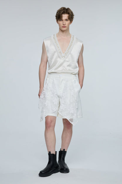 Shimmer Excess Sequin V Neck Sleeveless Top