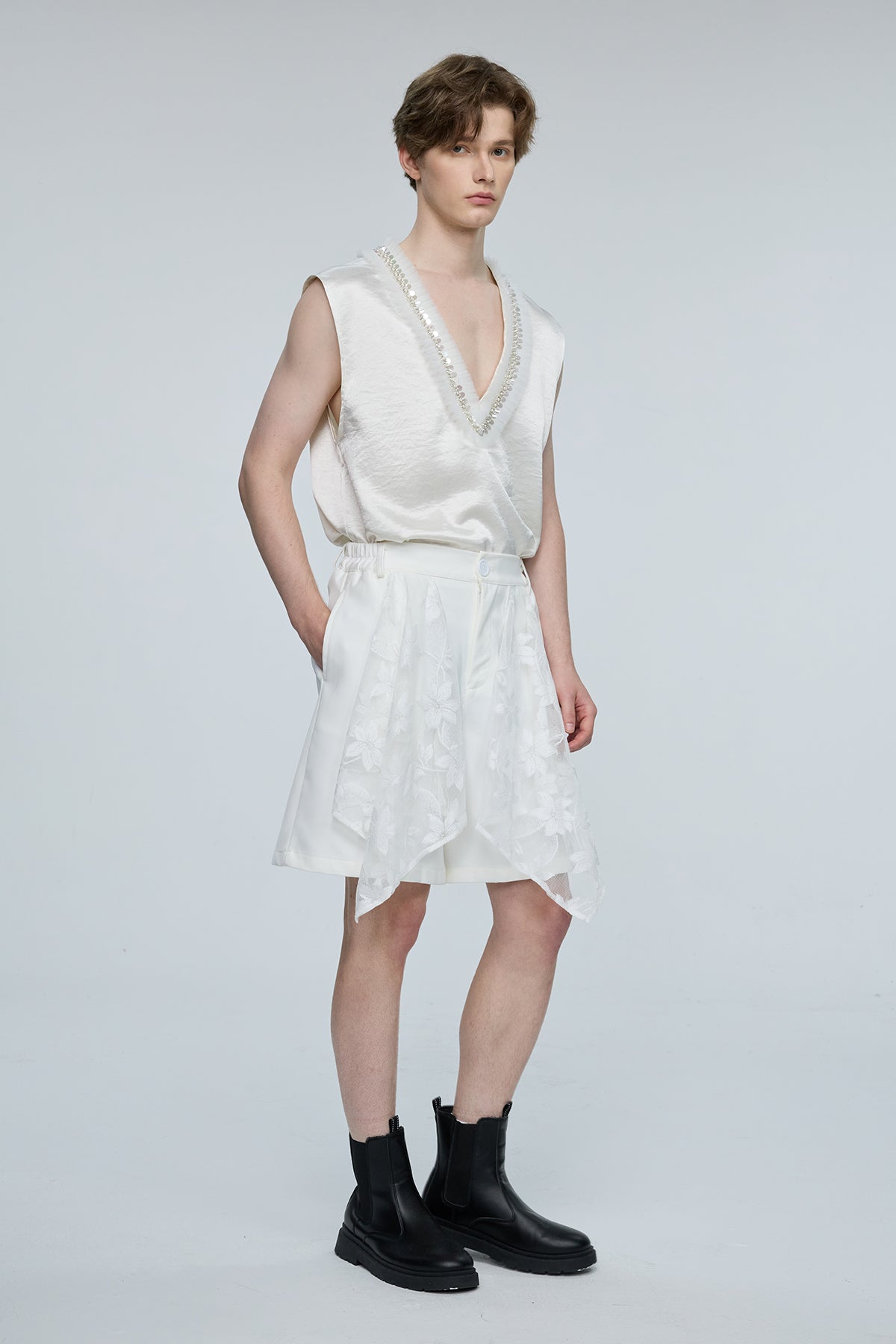 Shimmer Excess Sequin V Neck Sleeveless Top