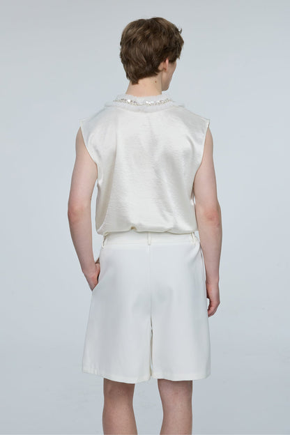 Shimmer Excess Sequin V Neck Sleeveless Top