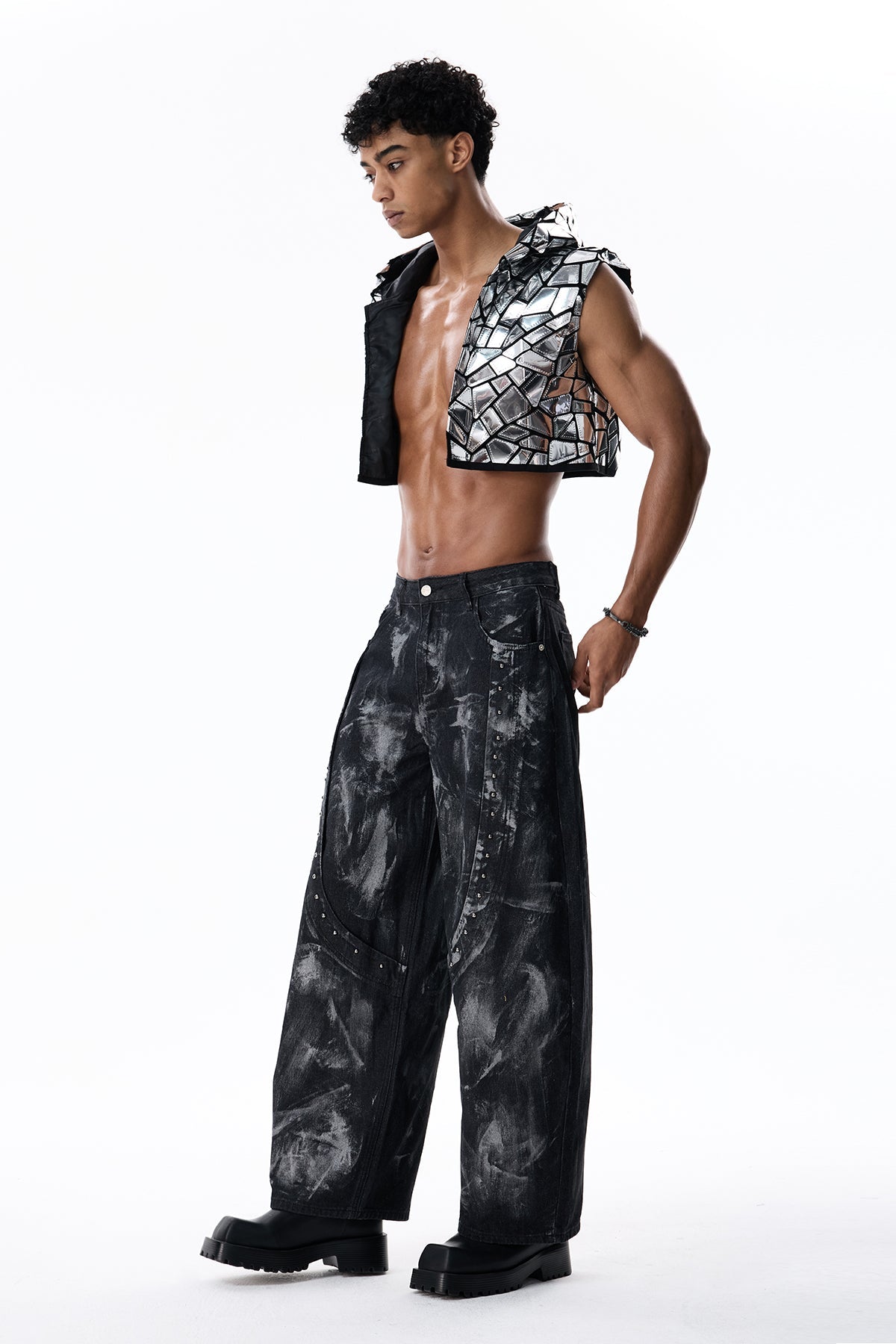 Shine Flux Hooded Sleeveless Crop Jacket
