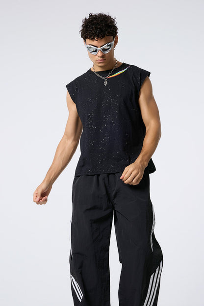 Shine Spark Sequin Star Sleeveless Top
