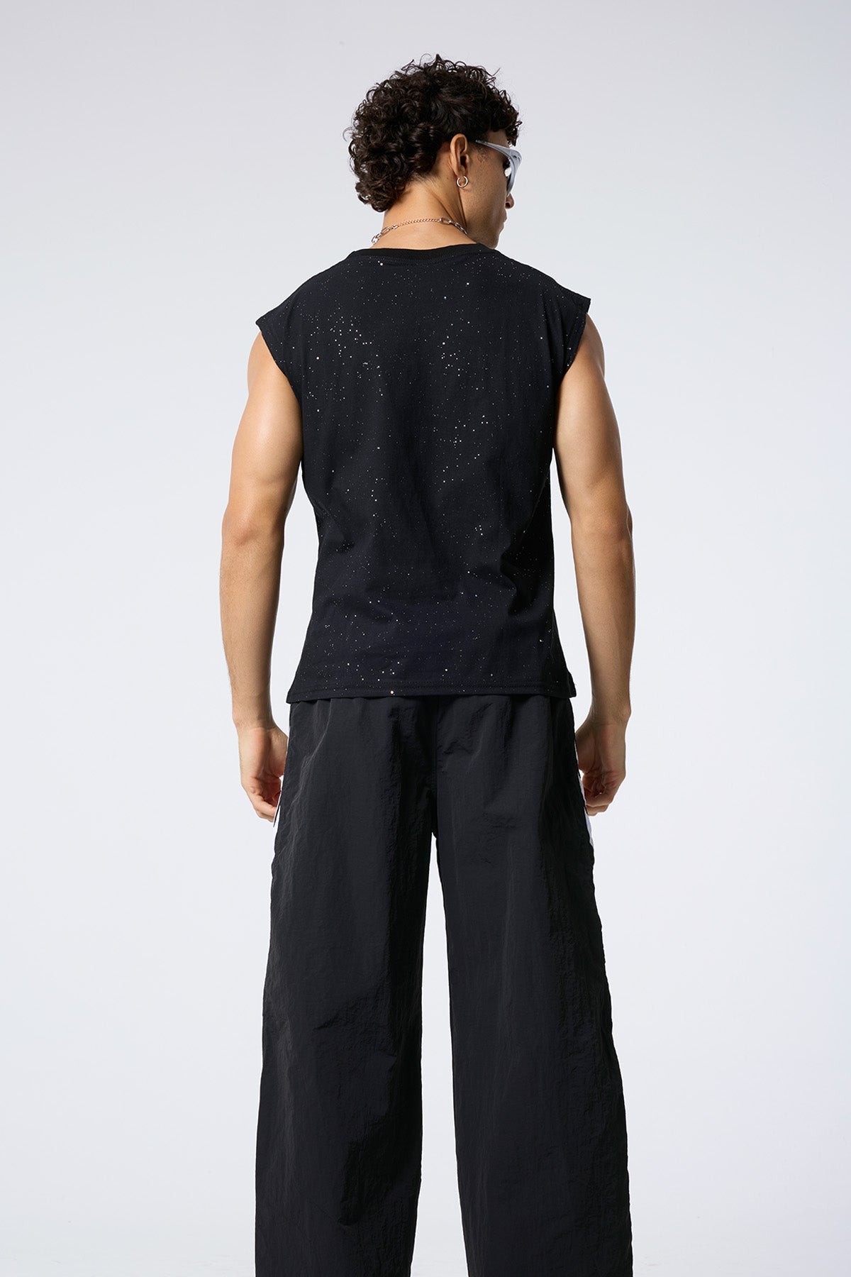 Shine Spark Sequin Star Sleeveless Top