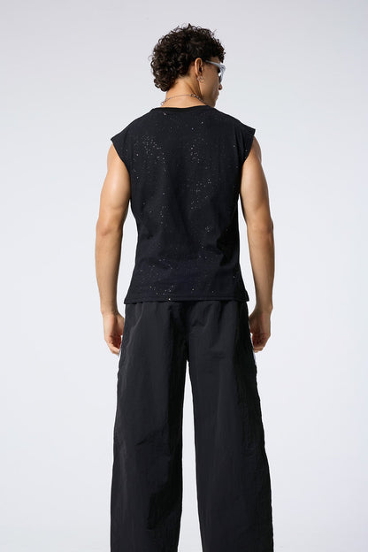 Shine Spark Sequin Star Sleeveless Top
