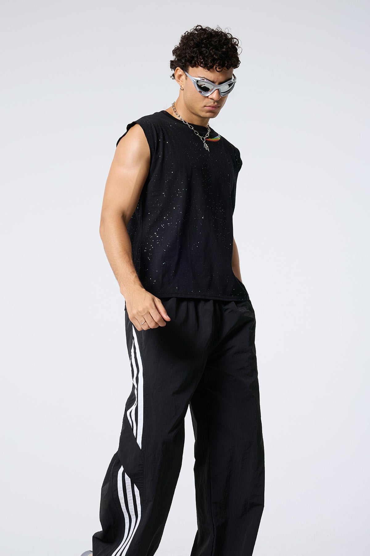 Shine Spark Sequin Star Sleeveless Top