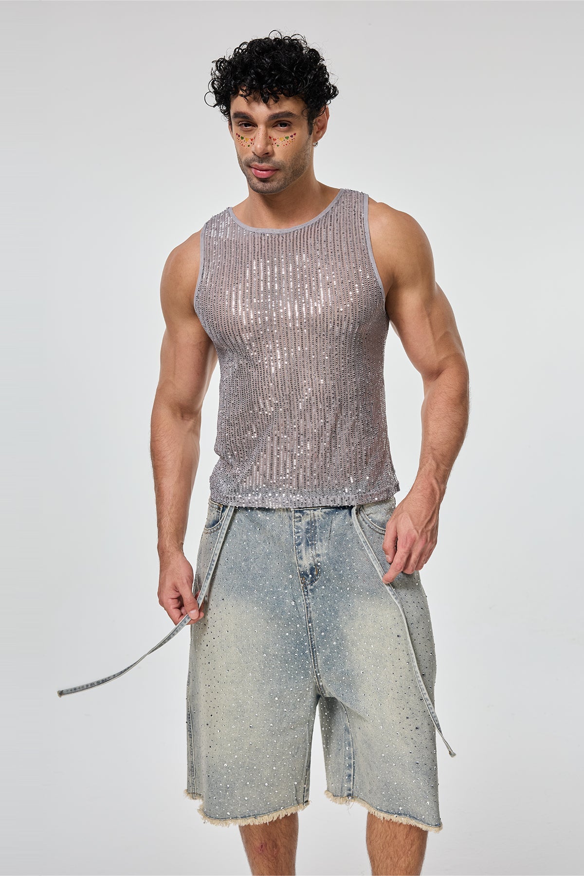 Shining Tension Sequin Sleeveless Top