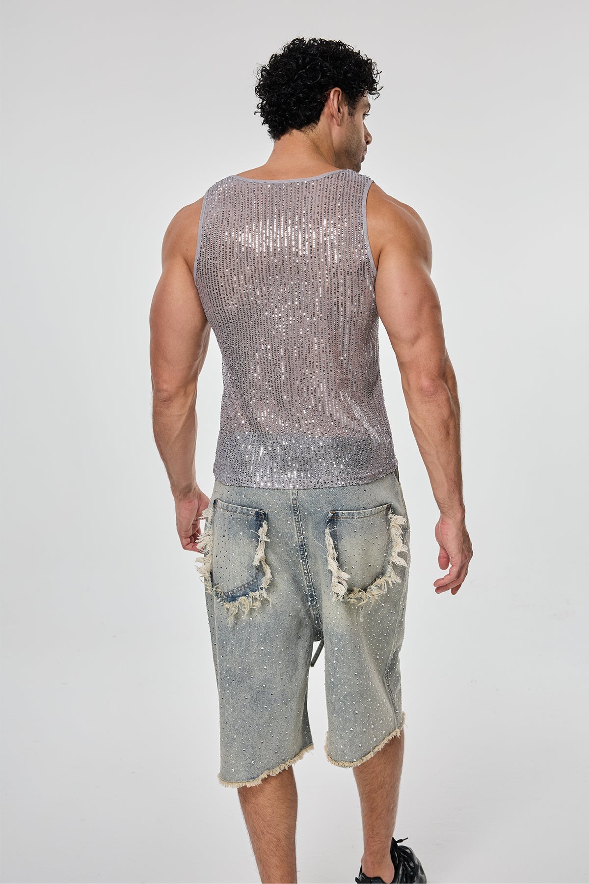 Shining Tension Sequin Sleeveless Top