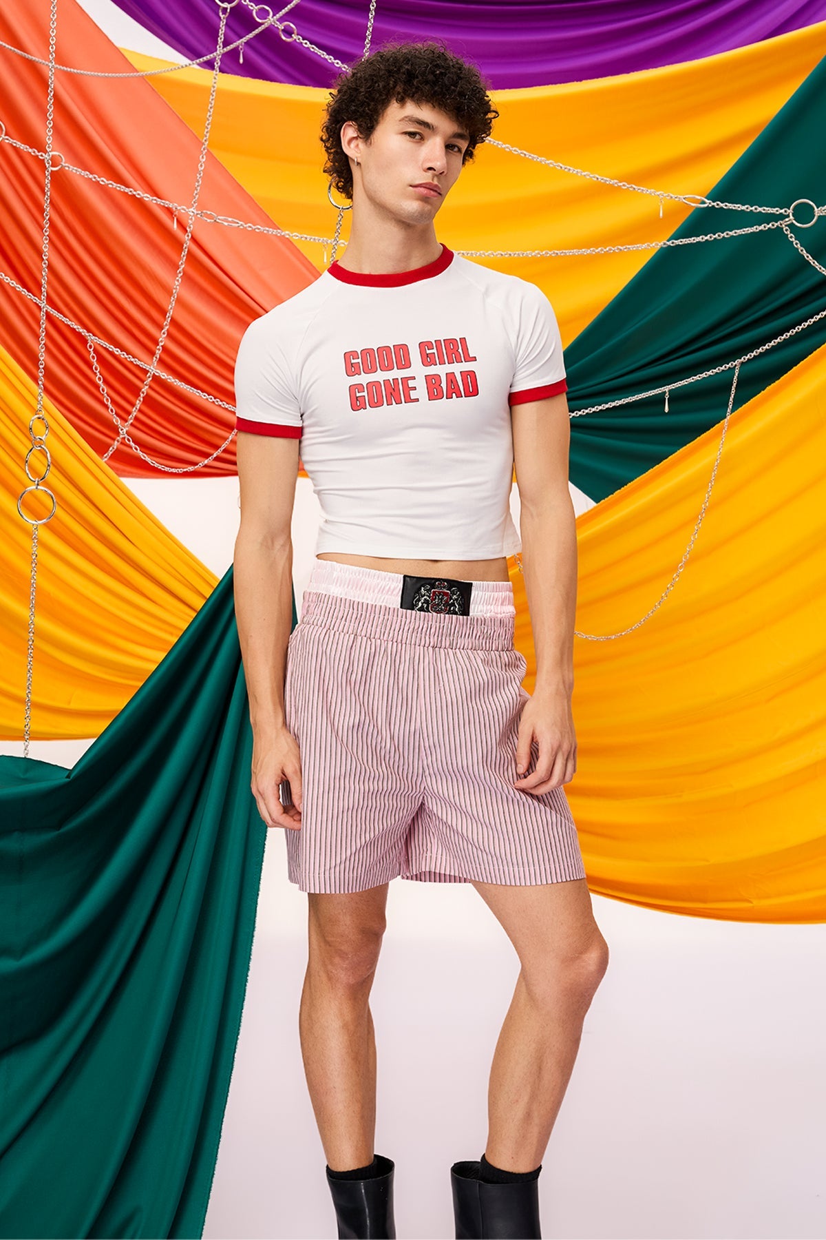 Short Ascent Print Crop Top