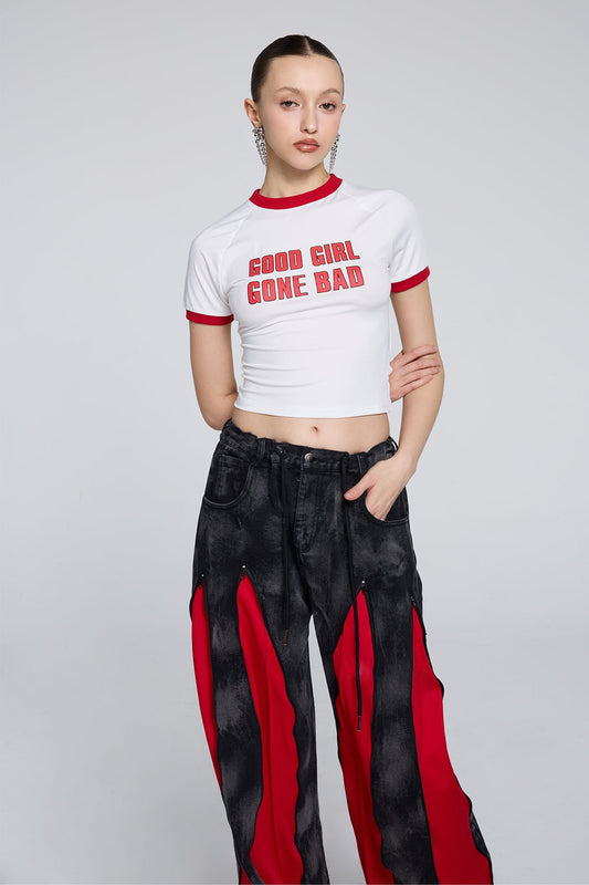 Short Ascent Print Crop Top