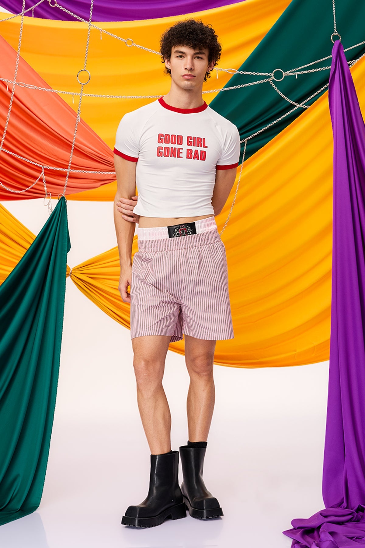 Short Ascent Print Crop Top