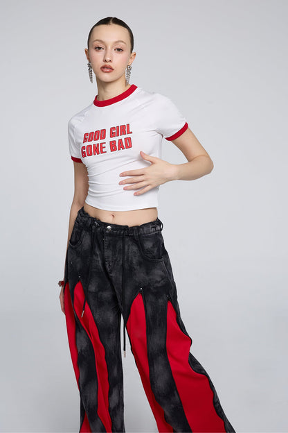 Short Ascent Print Crop Top