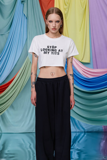 Short Exposure Print Crop Top