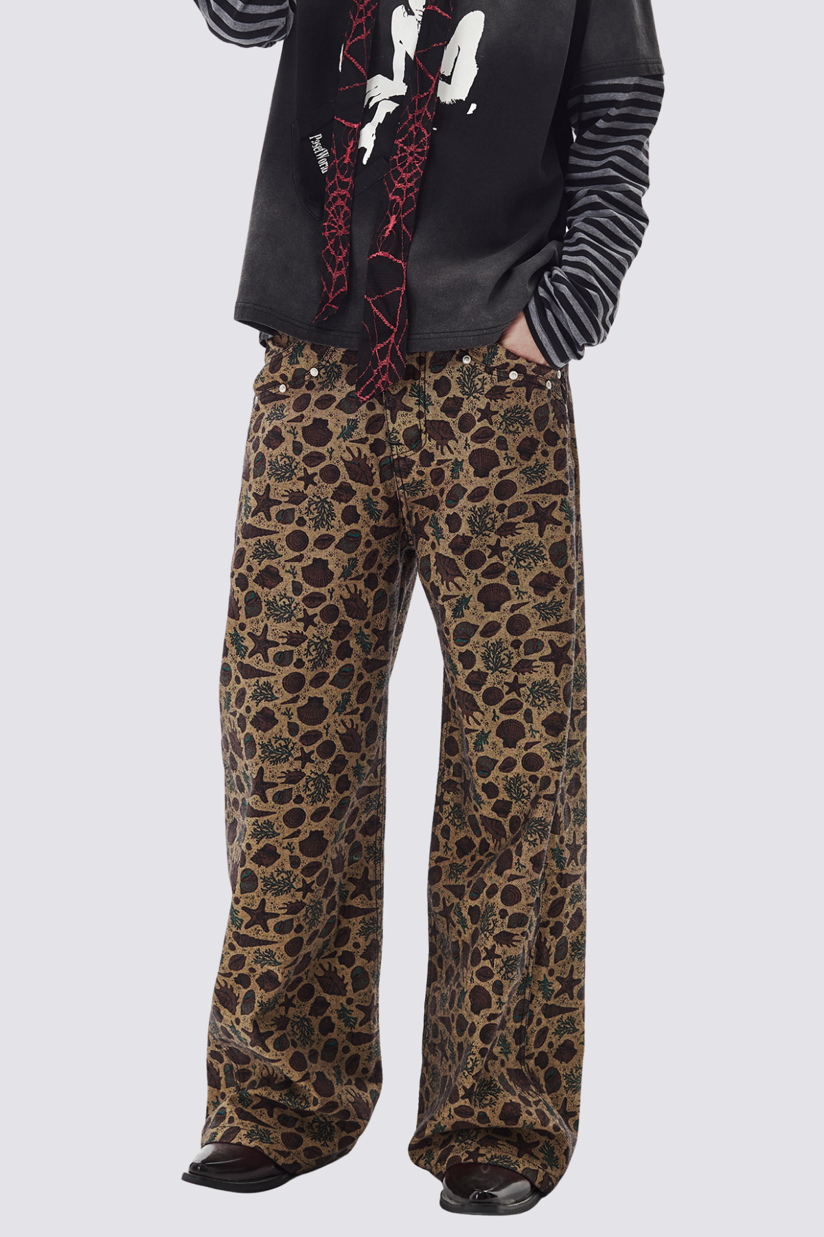 Signal Cut Straight Print Jeans