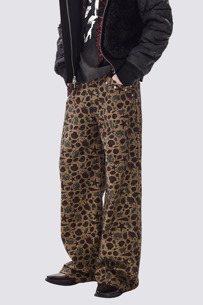 Signal Cut Straight Print Jeans