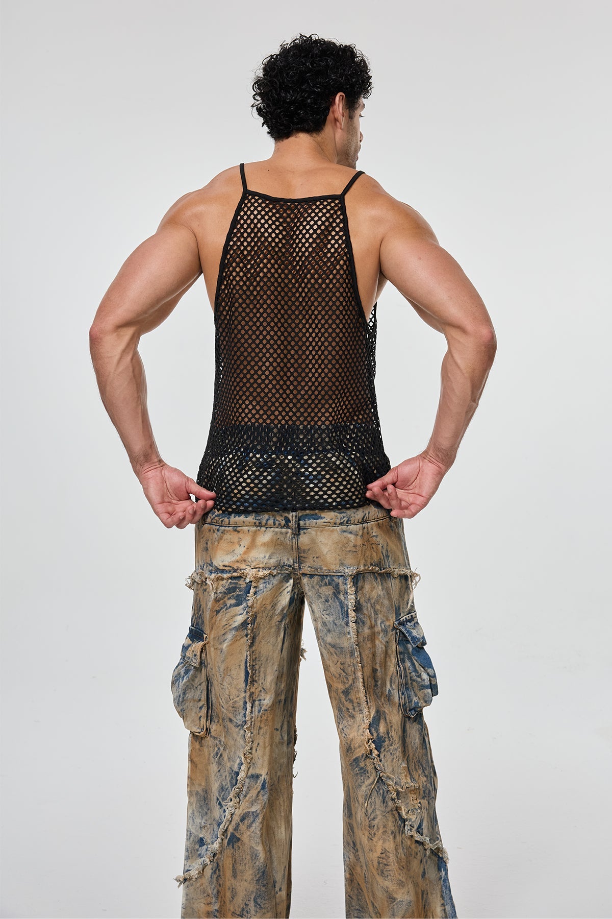 Silent Blackout Sleeveless Fishnet Top