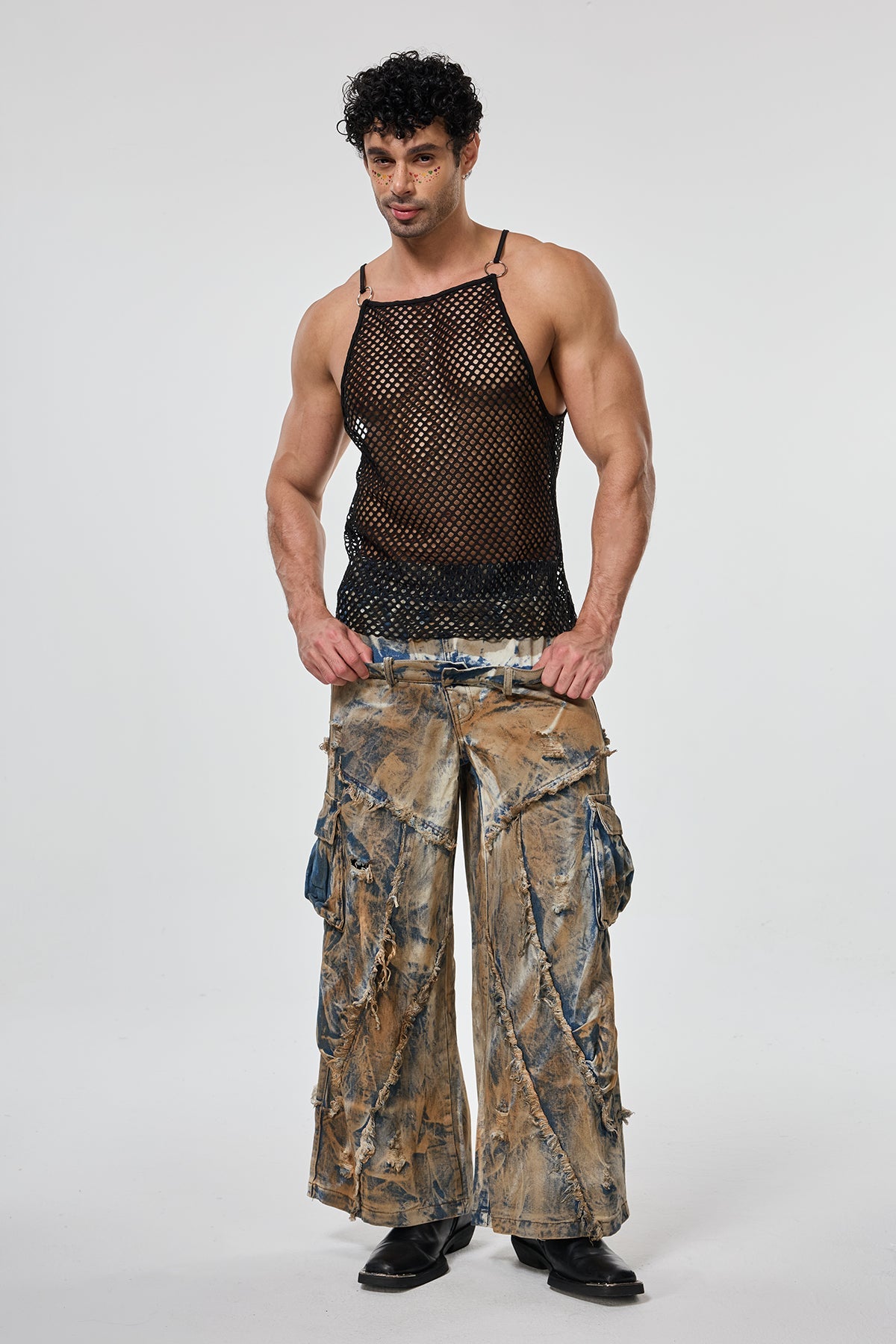 Silent Blackout Sleeveless Fishnet Top