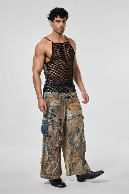 Silent Blackout Sleeveless Fishnet Top