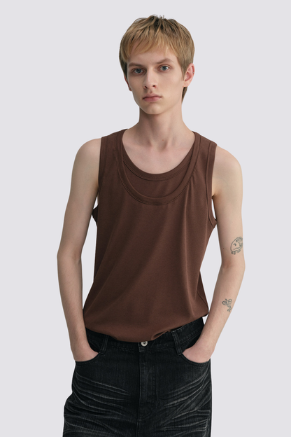 Silent Obscurity Tank Top Brown