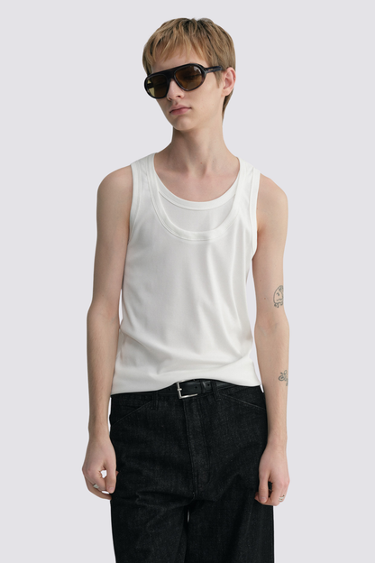 Silent Obscurity Tank Top White