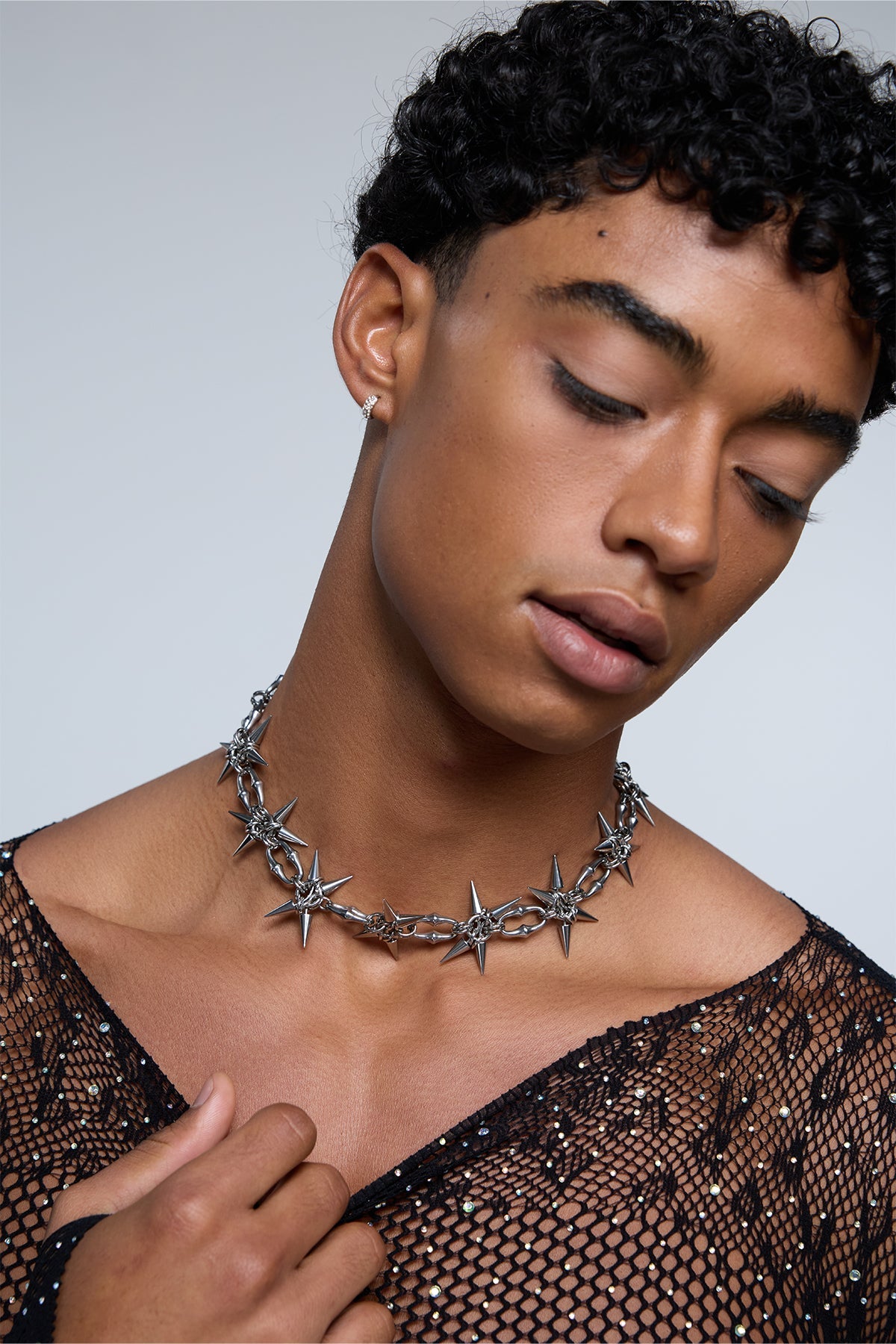 Silk Bind Studded Choker