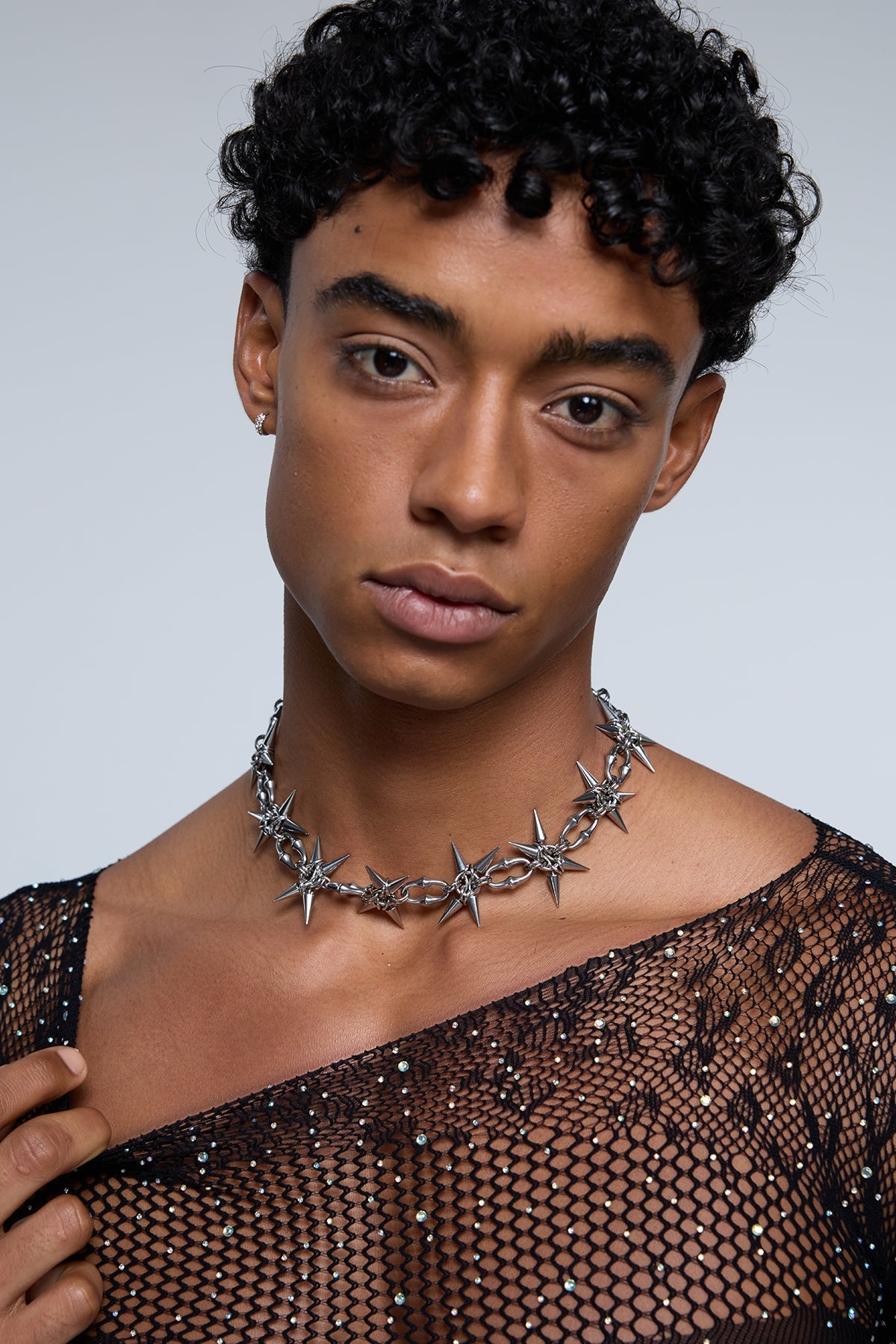 Silk Bind Studded Choker