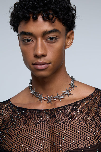 Silk Bind Studded Choker
