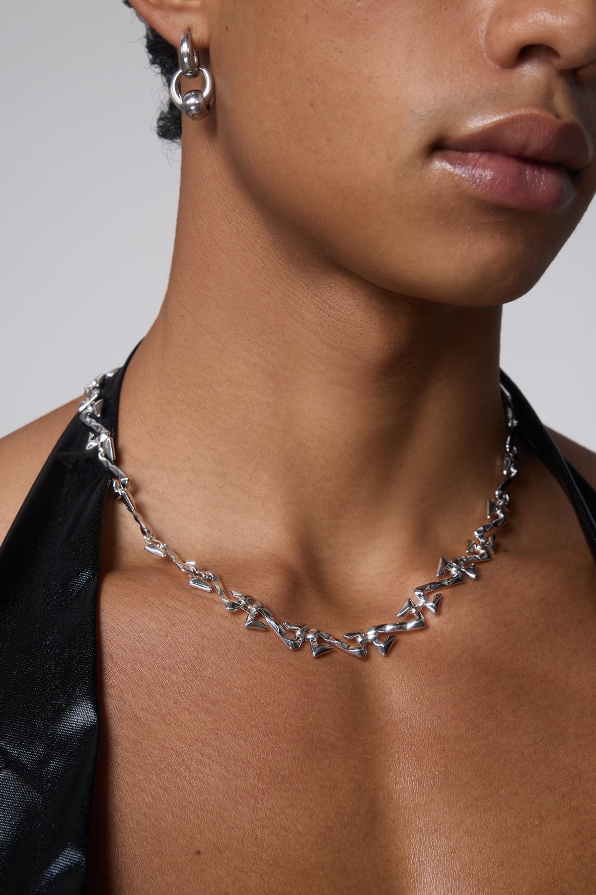 Silver Glow Metal Letter Necklace