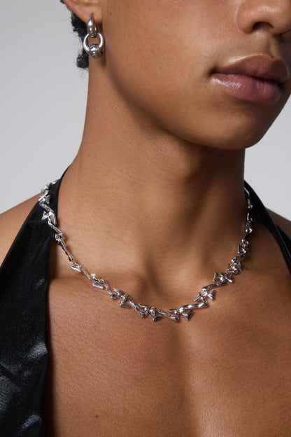 Silver Glow Metal Letter Necklace