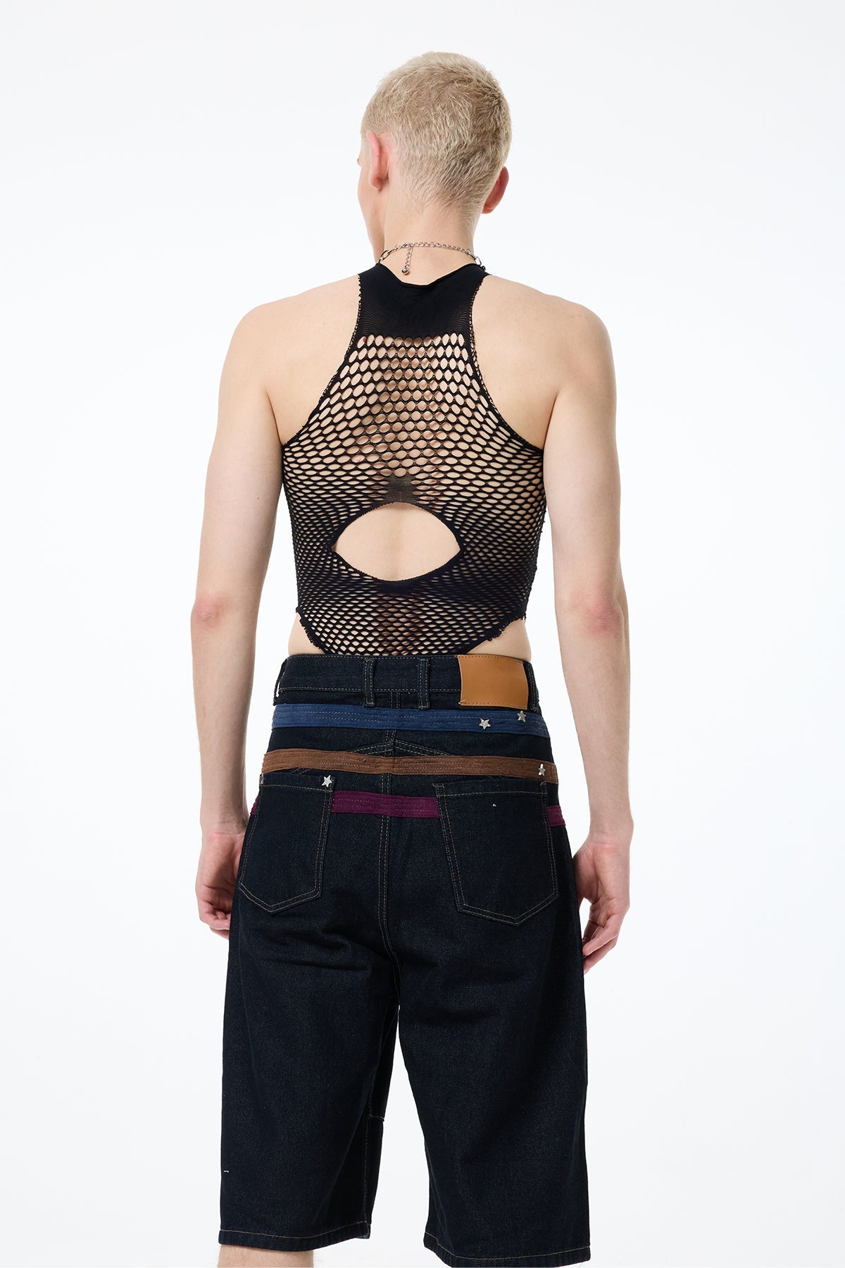 Silver Halo Fishnet Cutout Bodysuit