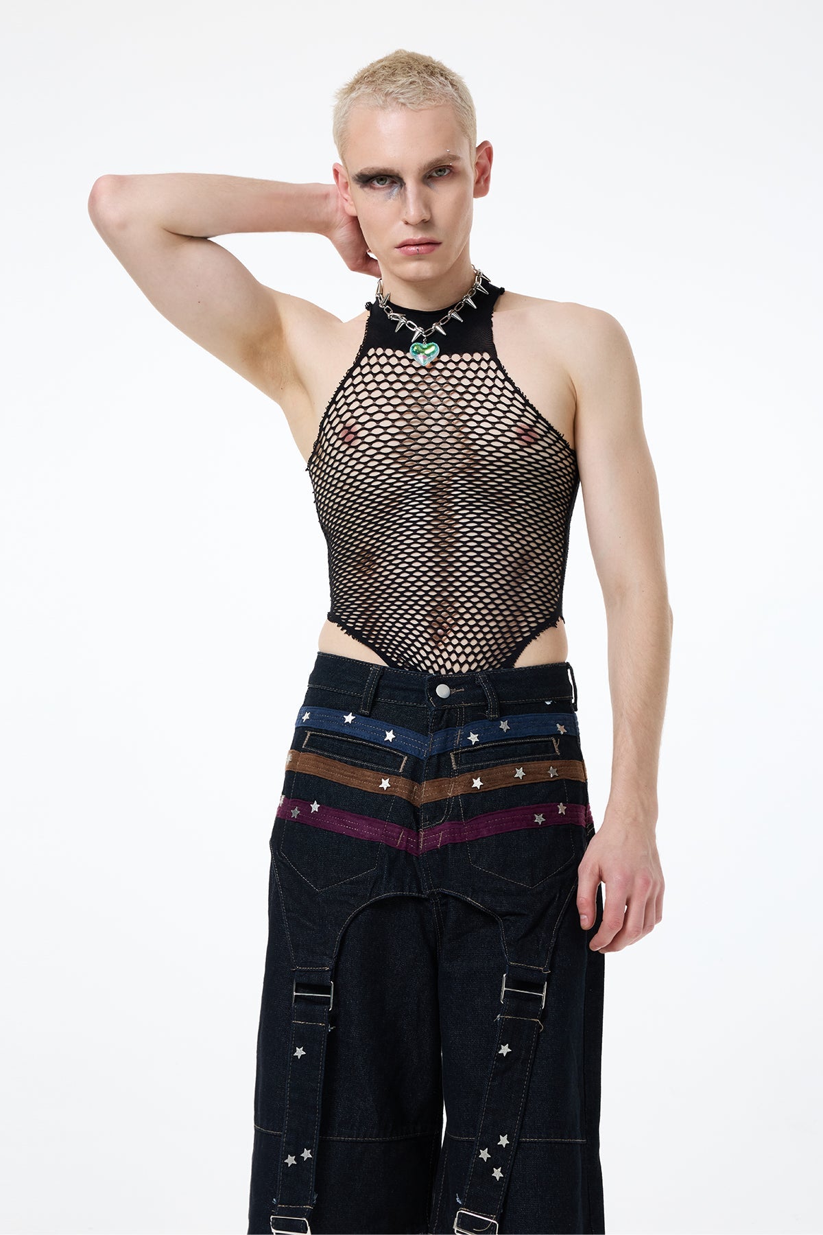 Silver Halo Fishnet Cutout Bodysuit