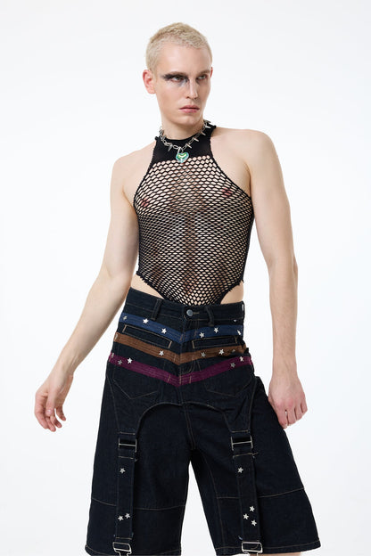 Silver Halo Fishnet Cutout Bodysuit