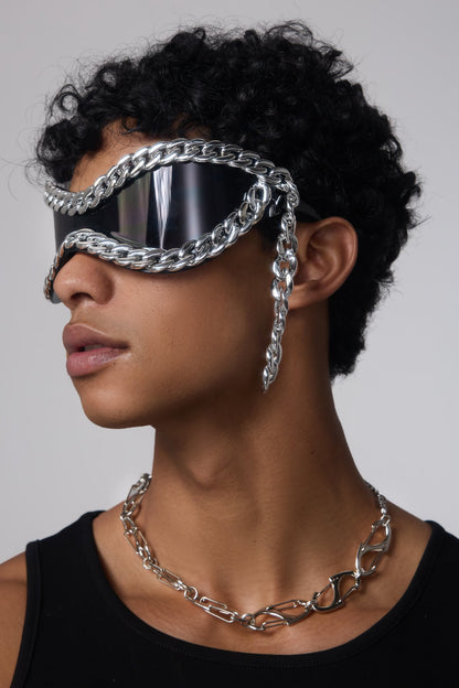 Silver Haze Metal Chain Glasses