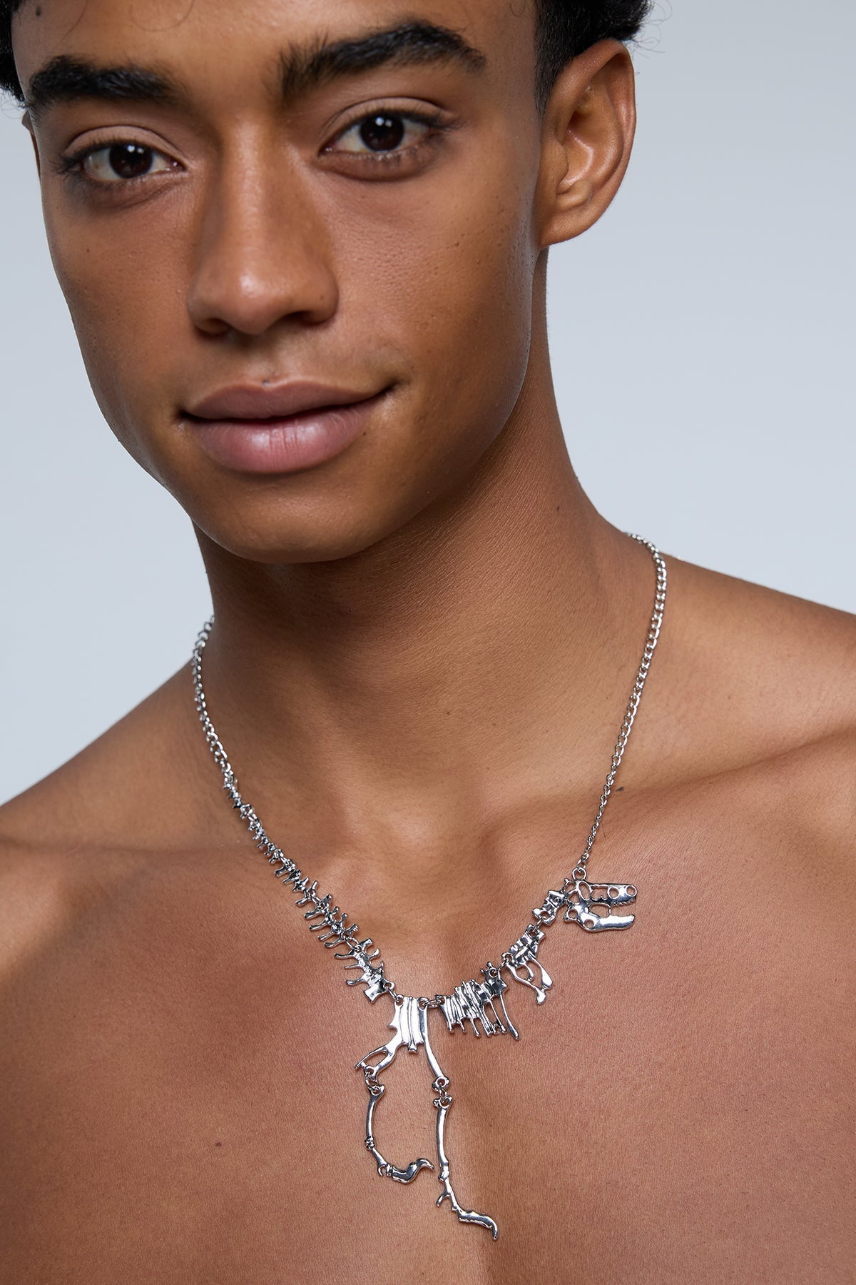 Silver Signal Dinosaur Necklace