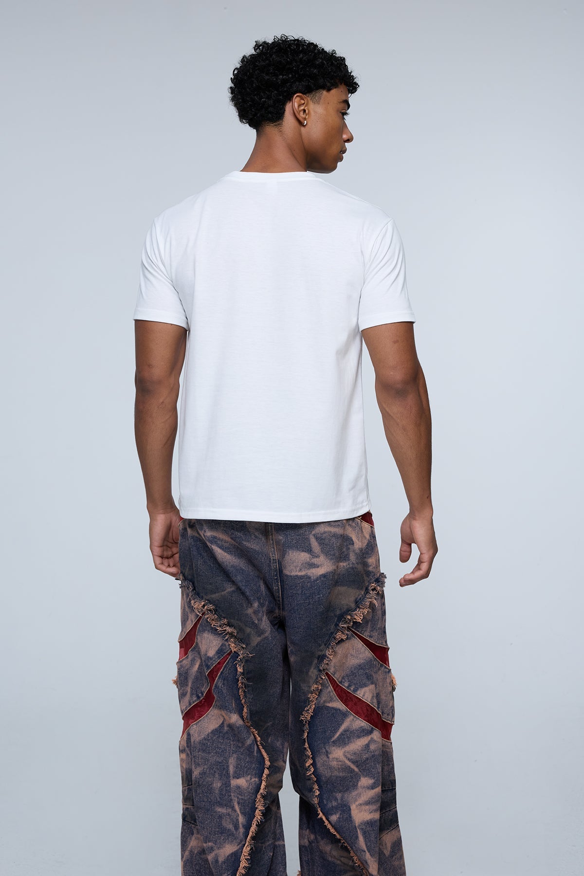 Simple Hue Letter Print Top White