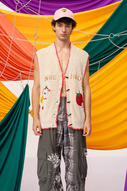 Simple Knitform Embroidery Vest