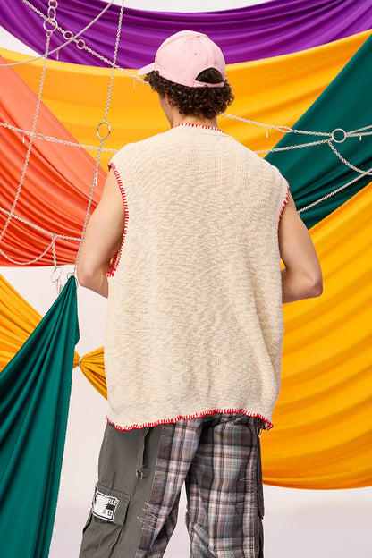 Simple Knitform Embroidery Vest