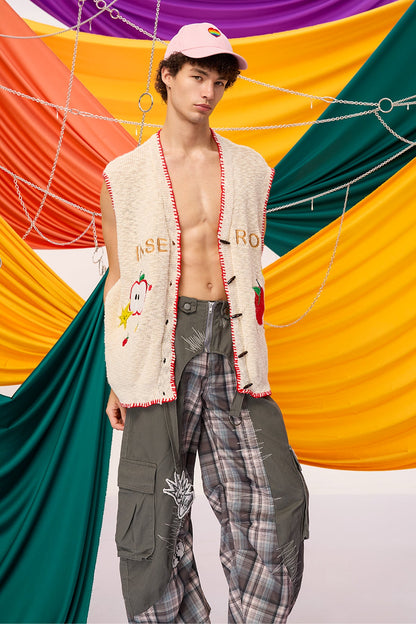 Simple Knitform Embroidery Vest