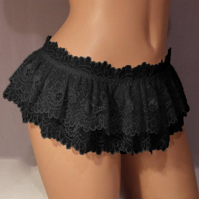 Sissy Lace Mini Skirt