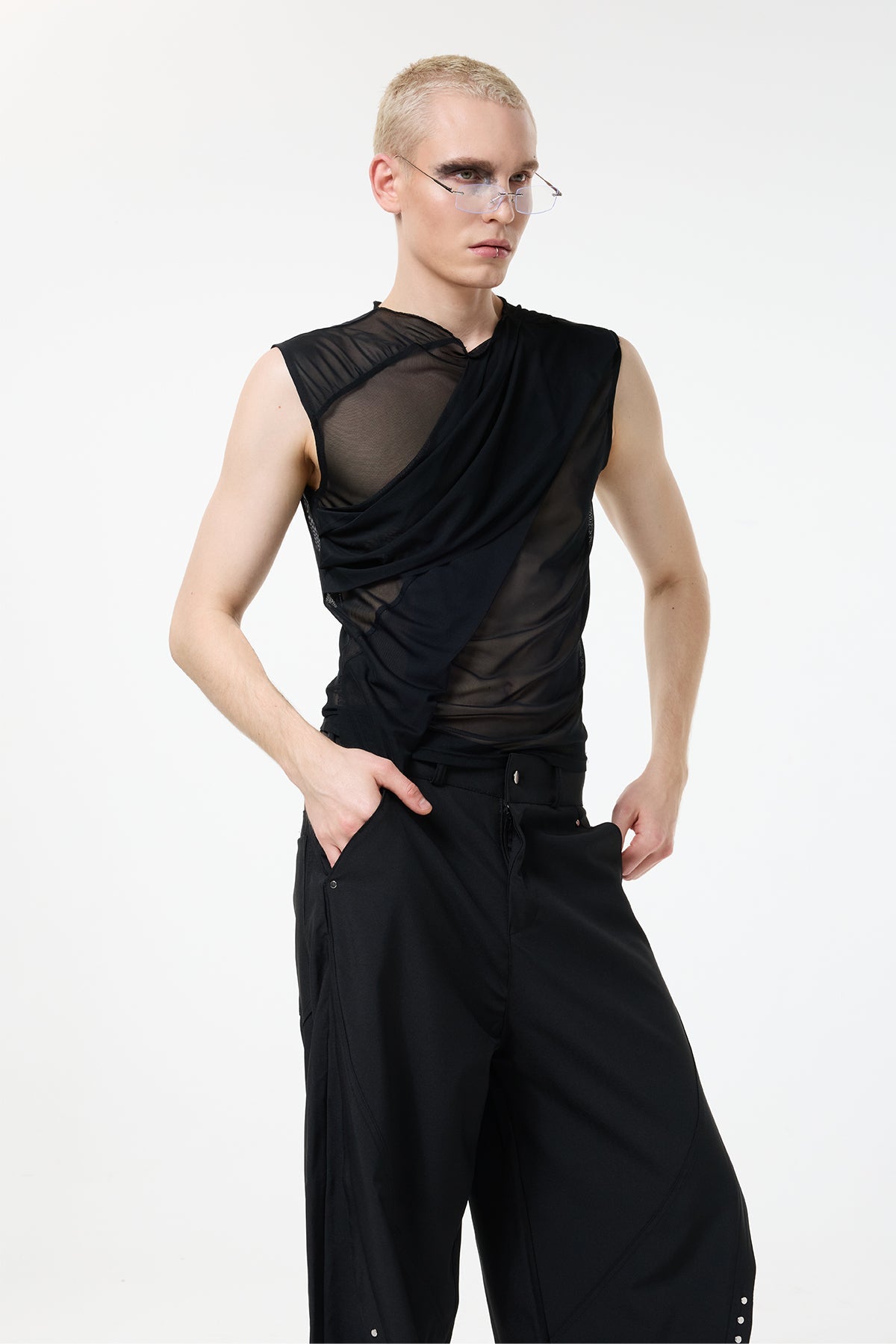 Skin Arc Sleeveless Mesh Top
