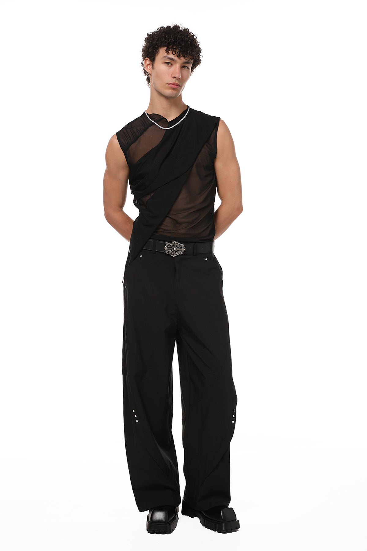 Skin Arc Sleeveless Mesh Top