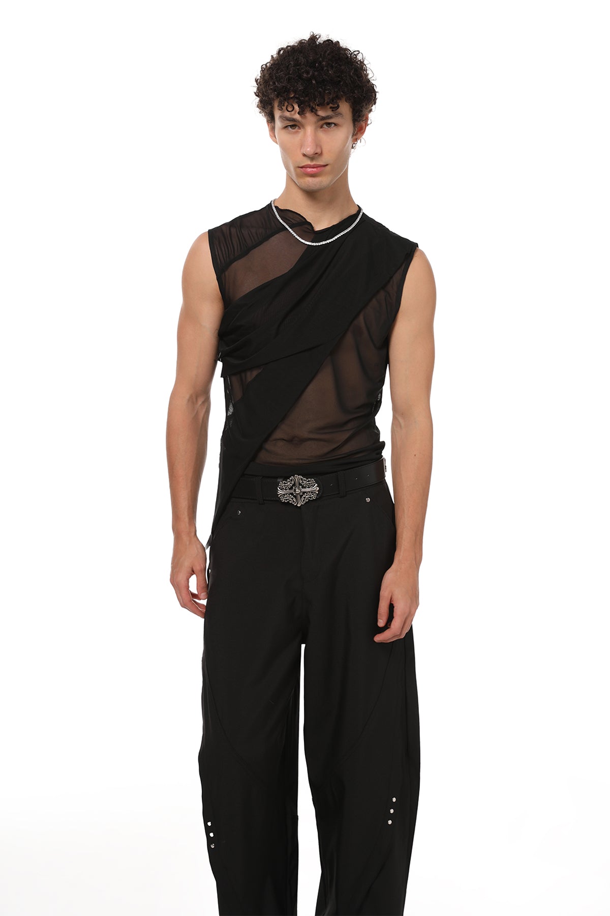 Skin Arc Sleeveless Mesh Top