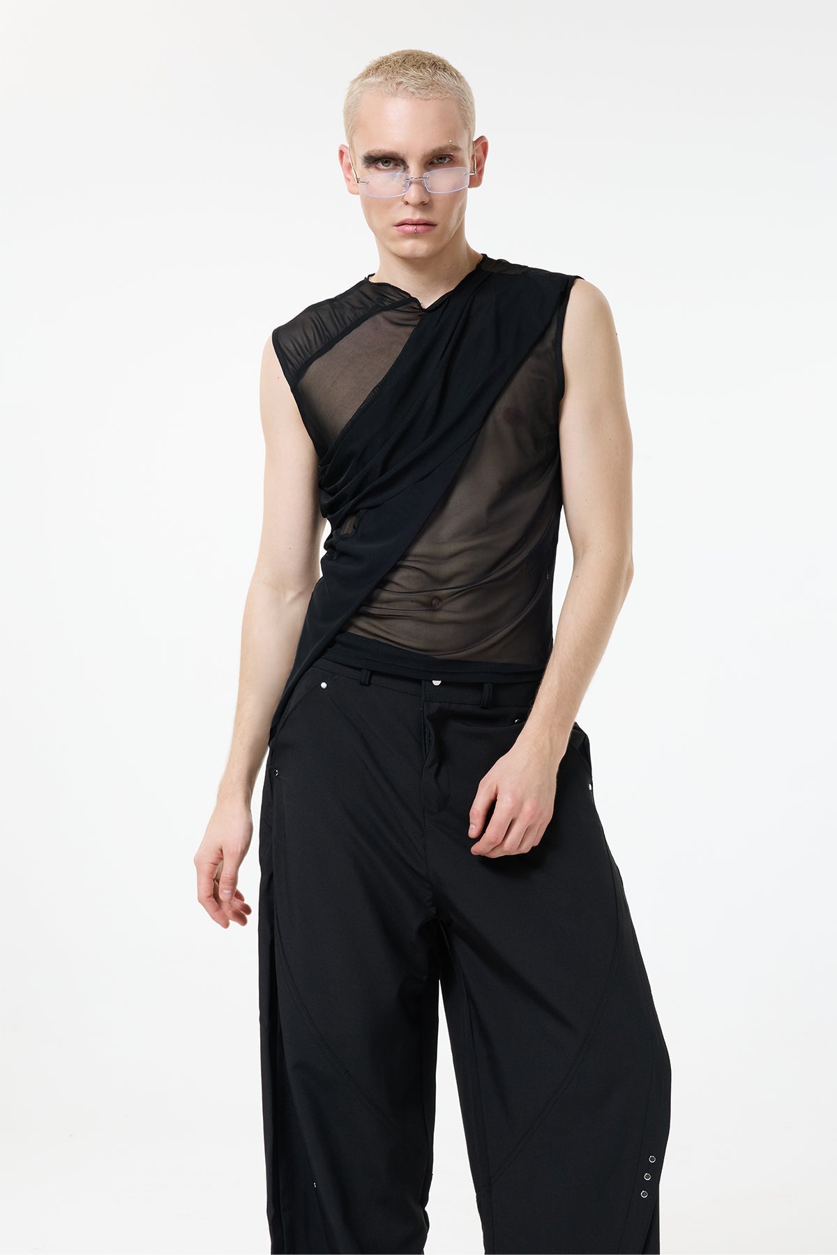 Skin Arc Sleeveless Mesh Top
