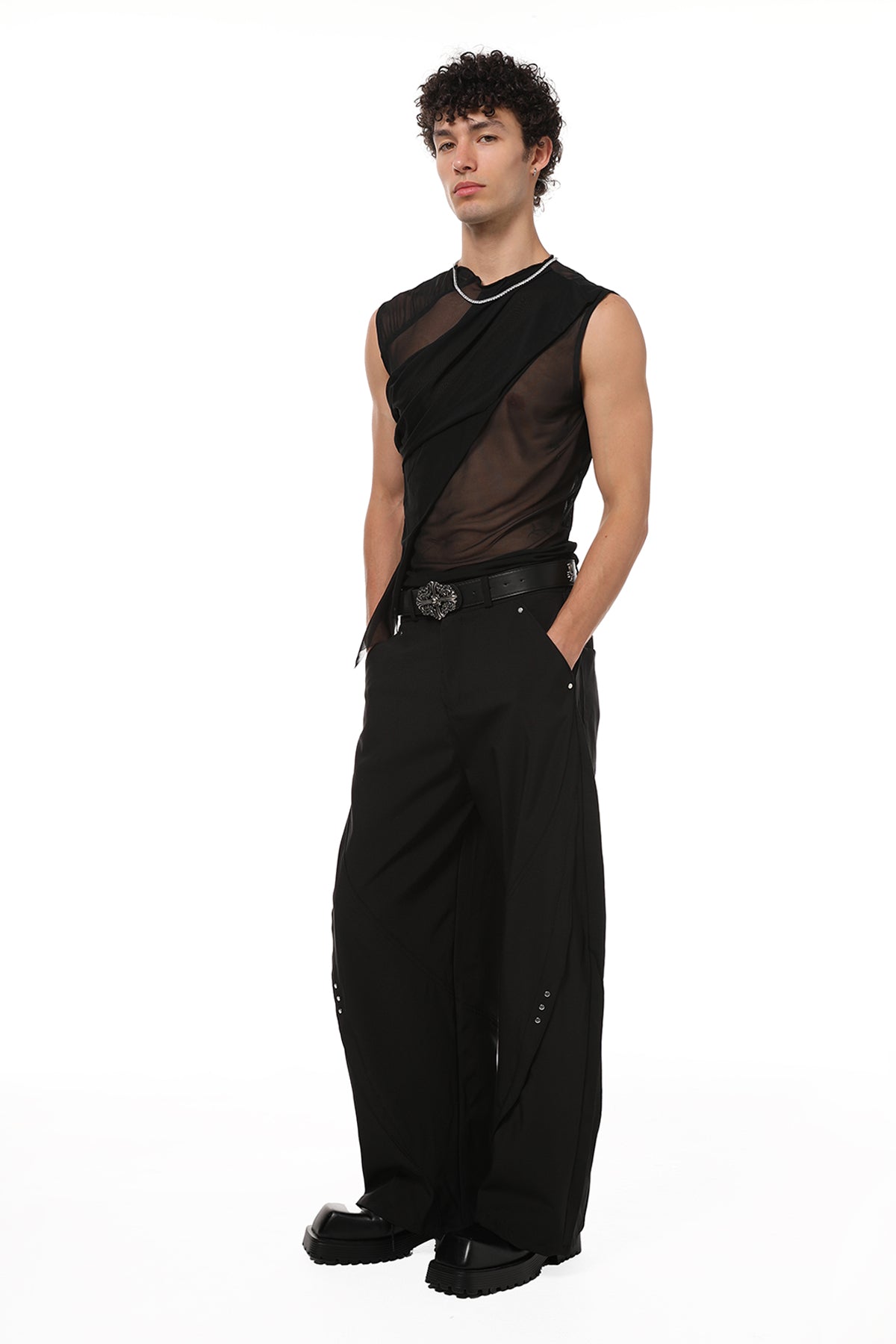 Skin Arc Sleeveless Mesh Top